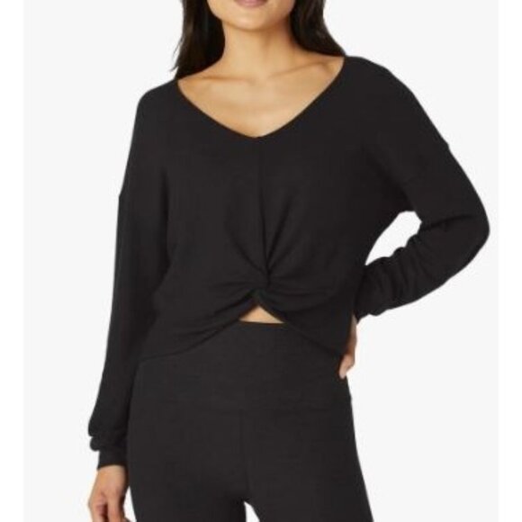 Beyond Yoga Twist Up Reversible Pullover Sweater Top Women Size Medium NWT - Picture 1 of 15